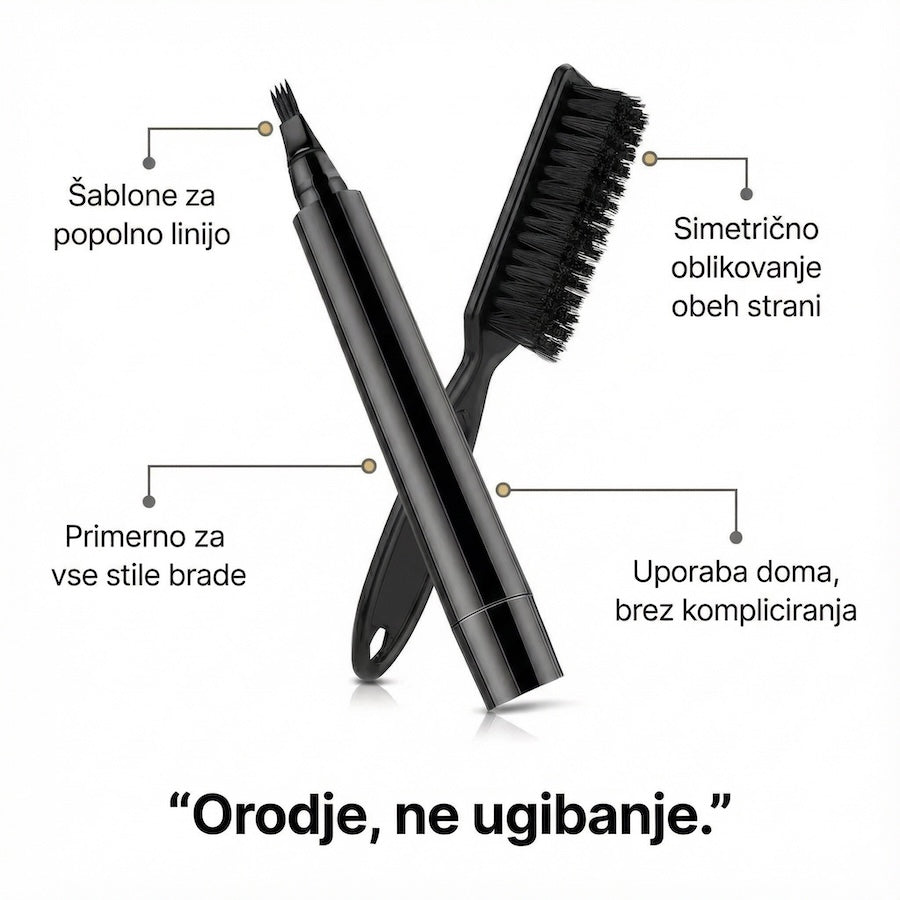 Allverto pero in krtača za brado Beard Filler