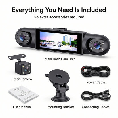 360° 4-Channel Dash Cam with WiFi & Night Vision