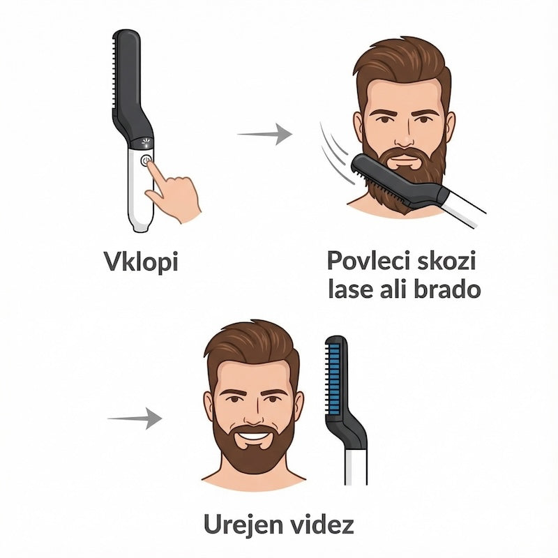 Električni oblikovalnik za lase in brado