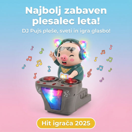 Plesajoči DJ pujsek z glasbo in led lučkami
